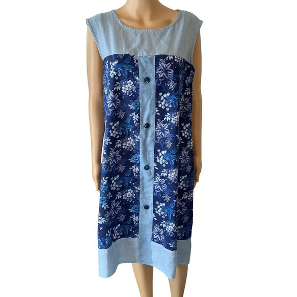 Handmade Dresses & Skirts - Vintage 90s Handmade Tank Sun Dress Midi Floral Cottagecore Hawaiian Casual Sz L